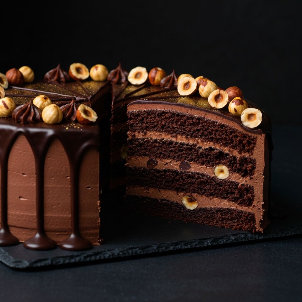 Ciocolata neagra si alune de padure